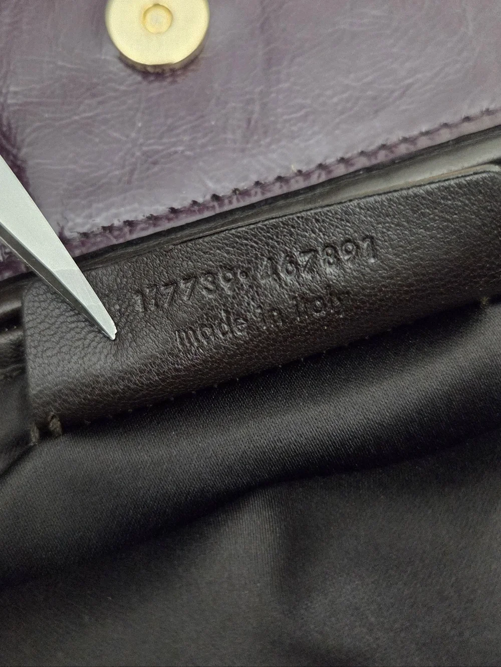 YSL YVES SAINT LAURENT SAC METROPOLIS / TRIBUTE BAG AUBERGINE EGGPLANT PATENT - Picture 9 of 10